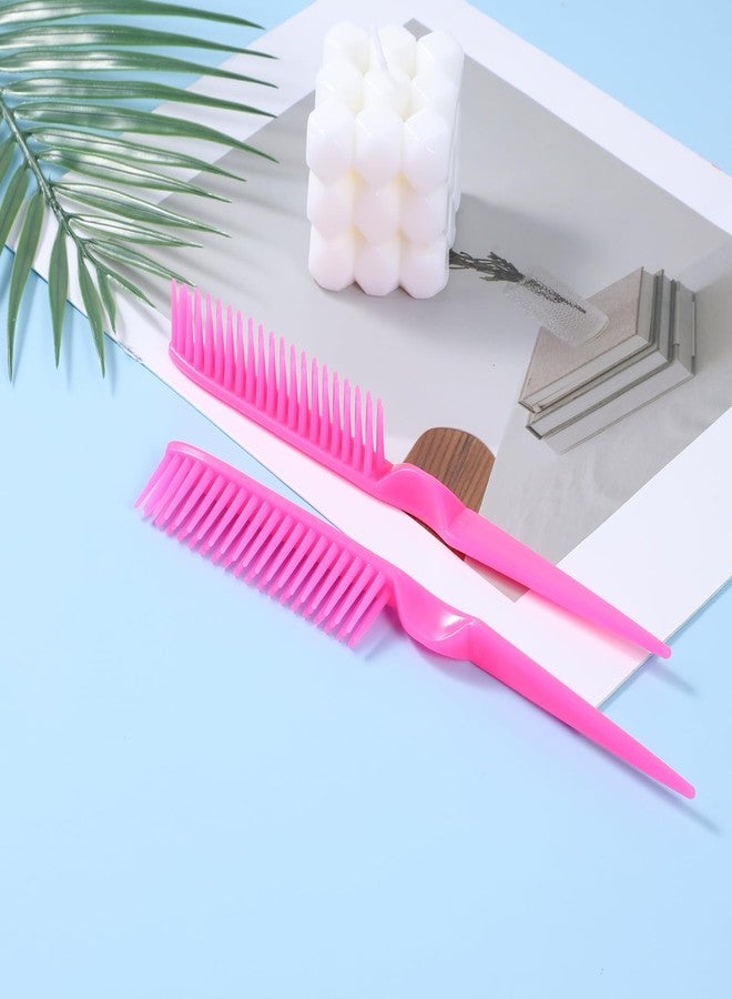 Qulkws 3 Row Hair Comb Set Rat Tail Styling Comb Curly Hair Styling Brush Rose Pink Unbraider Combs for Women Men Detangling Styling(2PCS) - Image 5